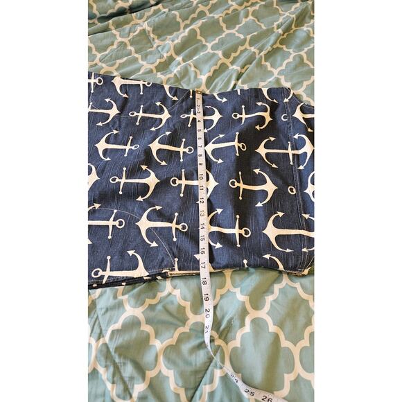 Utility Canvas Anchor Print Dress Made in USA Nautical Cotton Shift Size M - Picture 8 of 12
